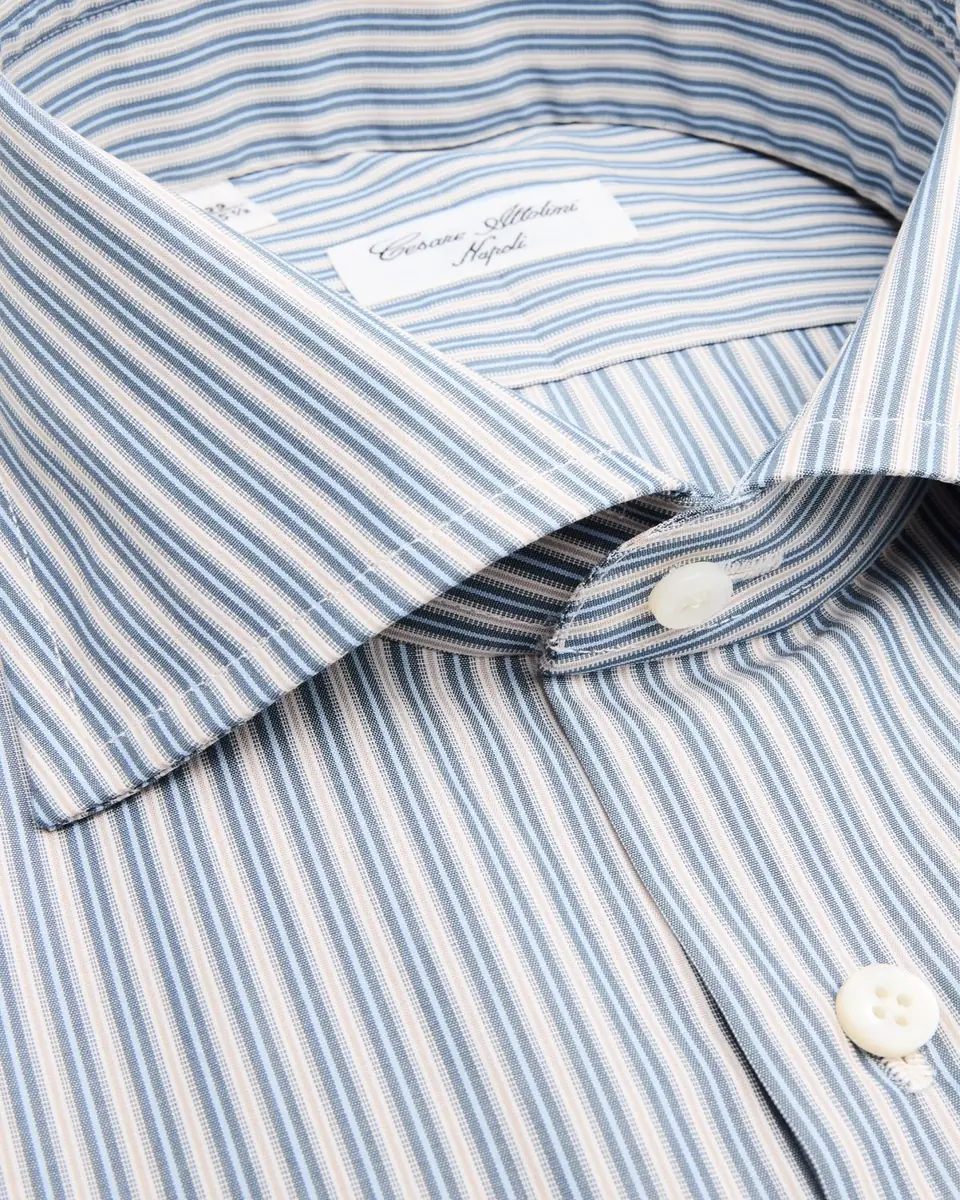 Cesare Attolini Men's Cotton Multi-Stripe Barrel Cuff Dress Shirt | Thumbnail 2