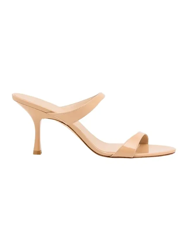 Nudist Patent Leather Dual-Strap Sandals