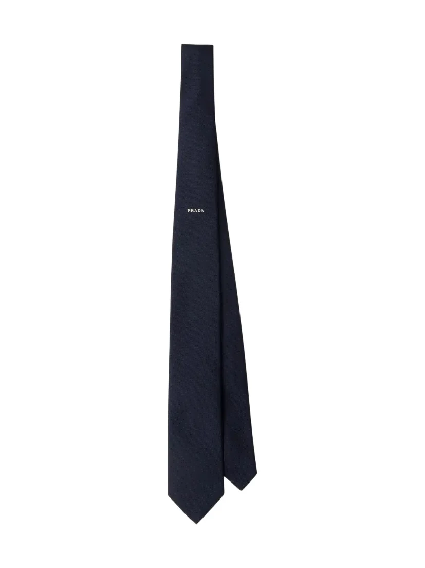 Prada Men's Silk Stripe Logo Tie