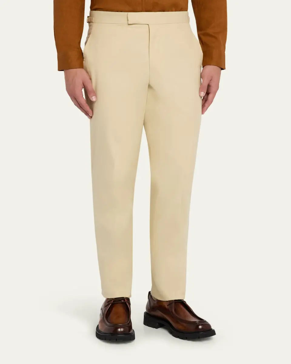 Anderson & Sheppard Men's Style One Flat-Front Trousers | Thumbnail 4 Anderson & Sheppard Men's Style One Flat-Front Trousers | Thumbnail 4