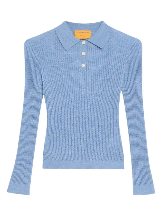 Shrunken Long-Sleeve Cashmere Polo Shrunken Long-Sleeve Cashmere Polo