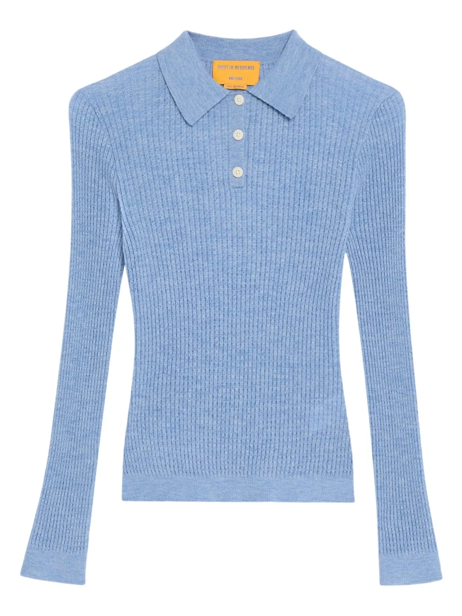 Shrunken Long-Sleeve Cashmere Polo Shrunken Long-Sleeve Cashmere Polo