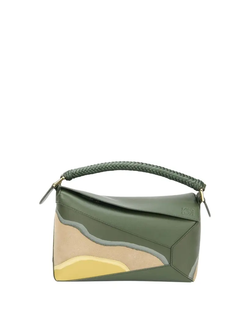 Puzzle Edge Small Top-Handle Bag in Nappa Leather