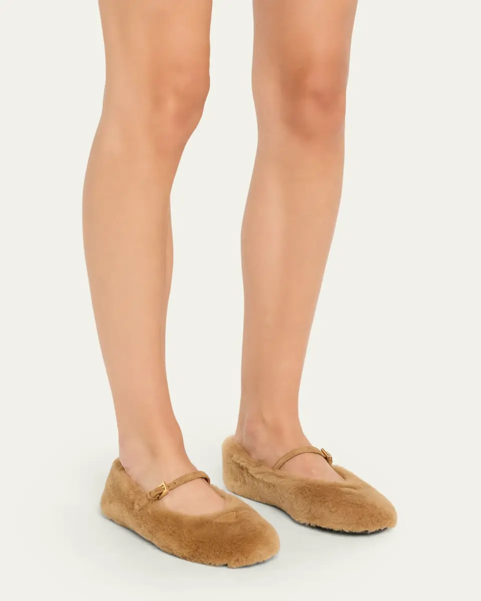 Prada Shearling Mary Jane Ballerina Flats | Thumbnail 2 Prada Shearling Mary Jane Ballerina Flats | Thumbnail 2
