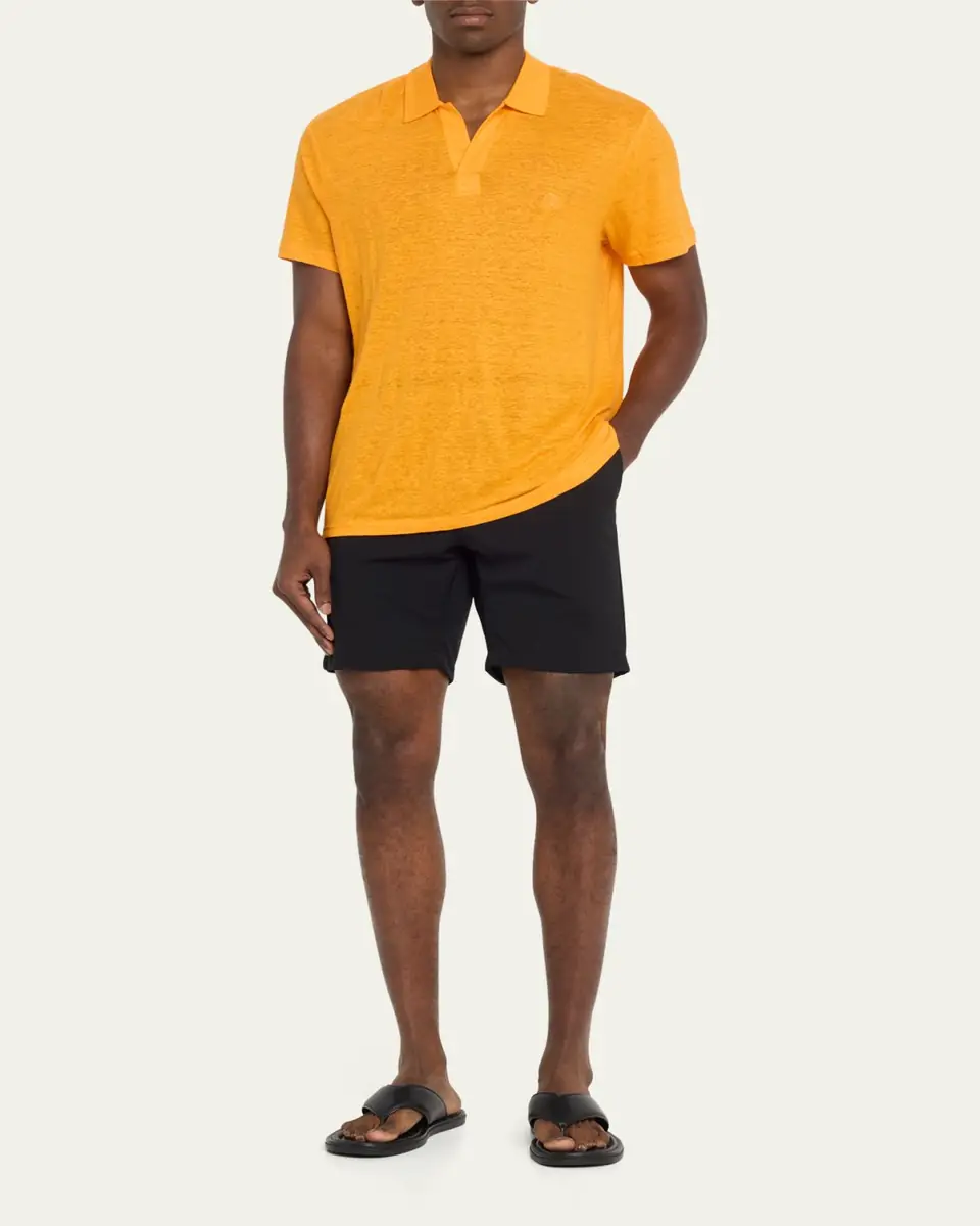Vilebrequin Men's Pyramid Linen Polo Shirt | Thumbnail 4 Vilebrequin Men's Pyramid Linen Polo Shirt | Thumbnail 4