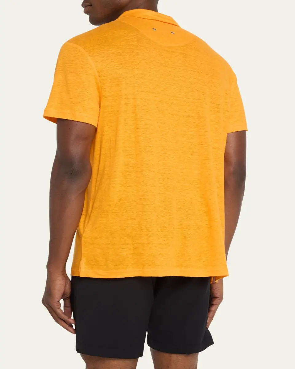 Vilebrequin Men's Pyramid Linen Polo Shirt | Thumbnail 5 Vilebrequin Men's Pyramid Linen Polo Shirt | Thumbnail 5