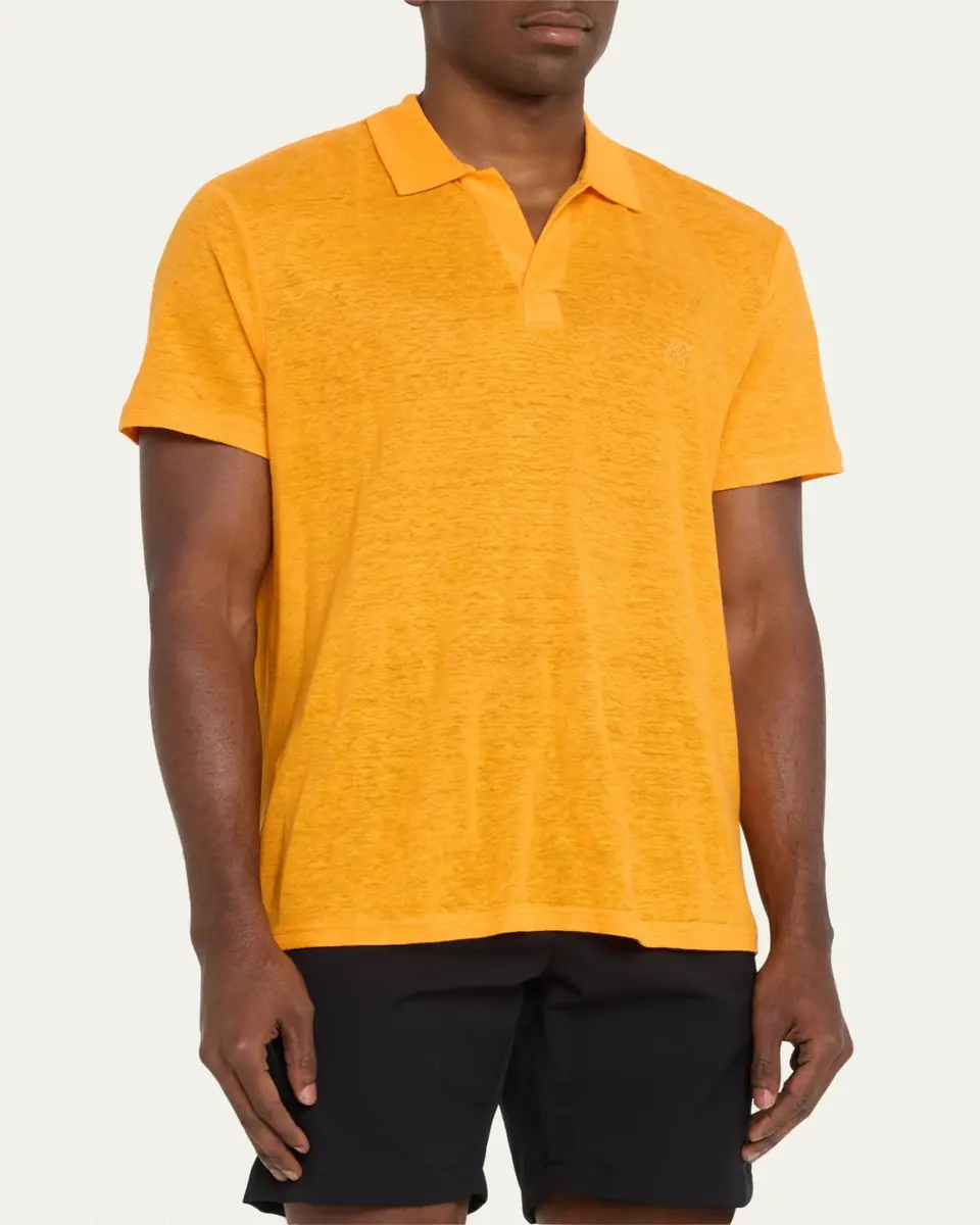 Vilebrequin Men's Pyramid Linen Polo Shirt | Thumbnail 6 Vilebrequin Men's Pyramid Linen Polo Shirt | Thumbnail 6
