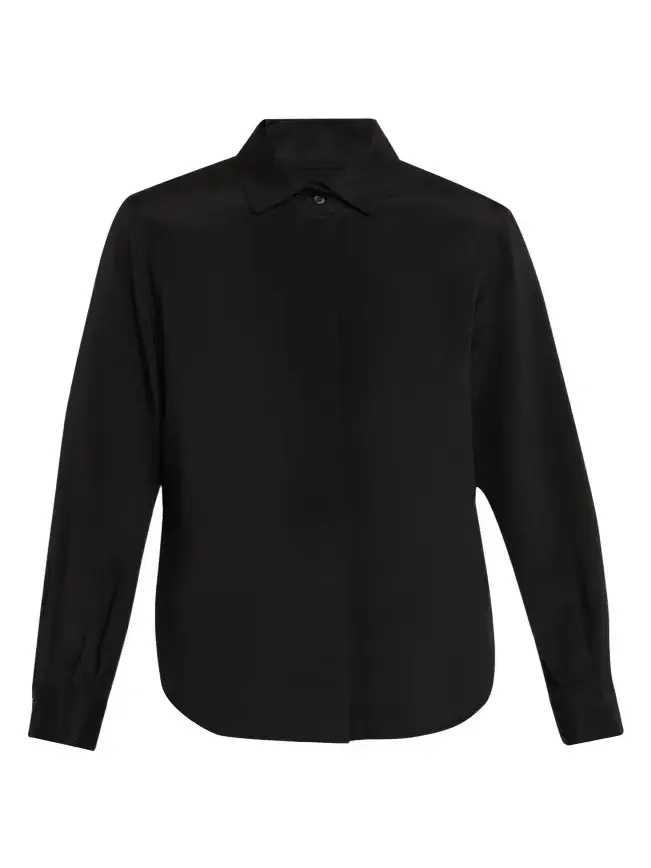 Pleated Button-Down Shirt