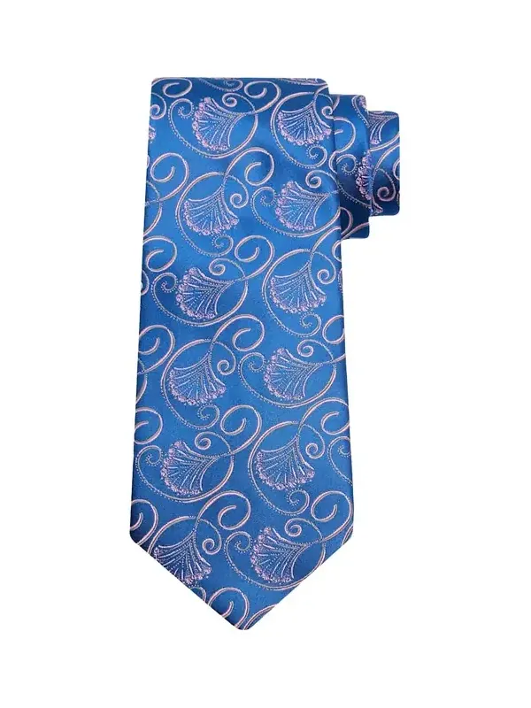 Men's Curly Floral Silk Tie