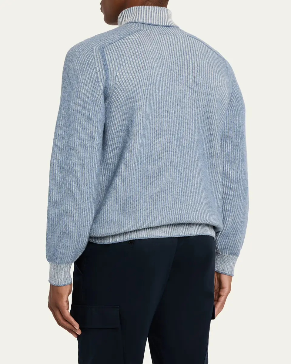 Sease Men's Dinghy Roll Cashmere Rib Turtleneck Sweater | Thumbnail 3