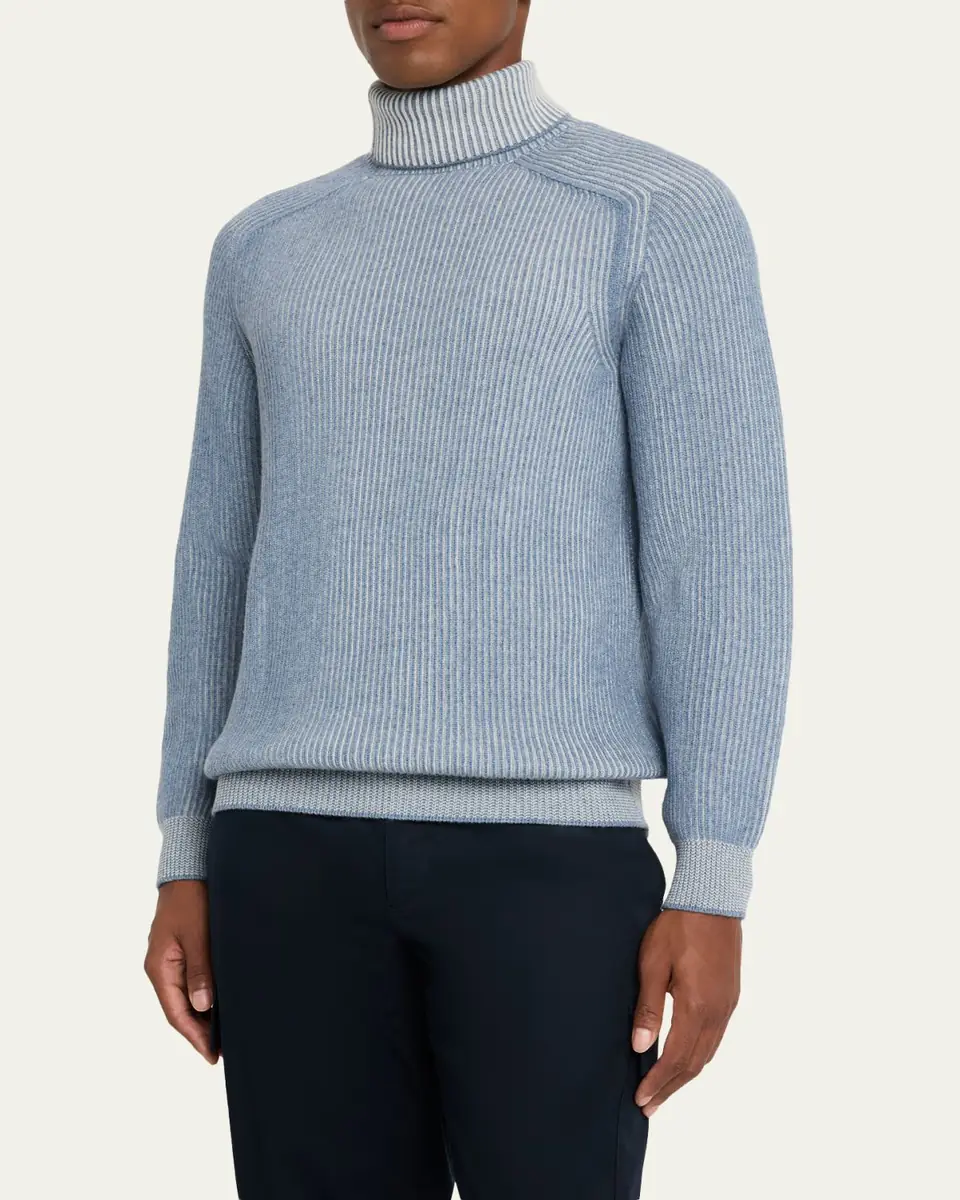 Sease Men's Dinghy Roll Cashmere Rib Turtleneck Sweater | Thumbnail 4