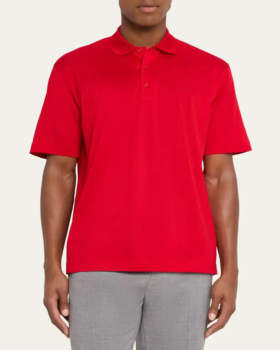 Charvet Men's Cotton Jersey Polo Shirt | Thumbnail 4 Charvet Men's Cotton Jersey Polo Shirt | Thumbnail 4