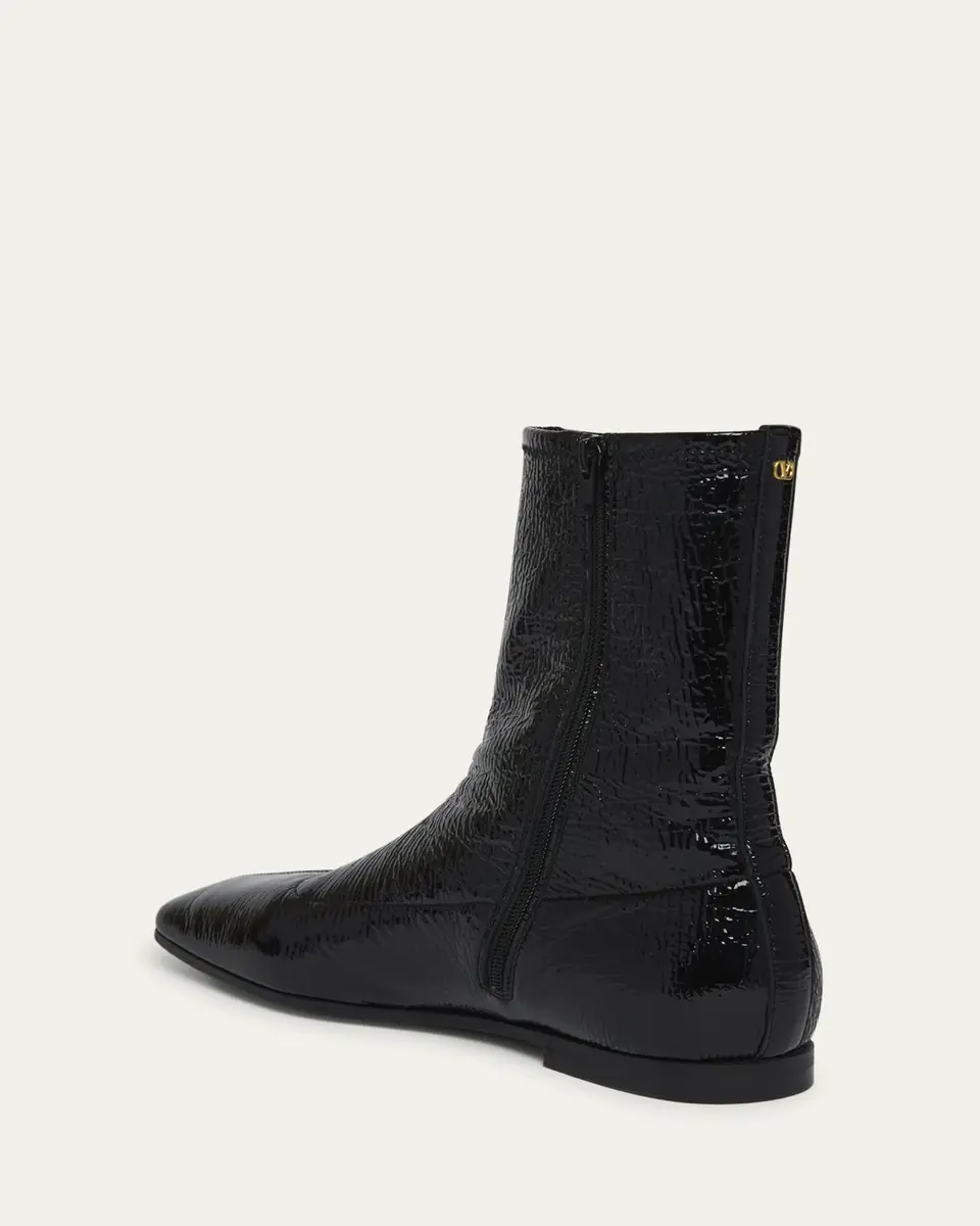 Valentino Garavani Men's Glovely Patent Zip Ankle Boots | Thumbnail 4