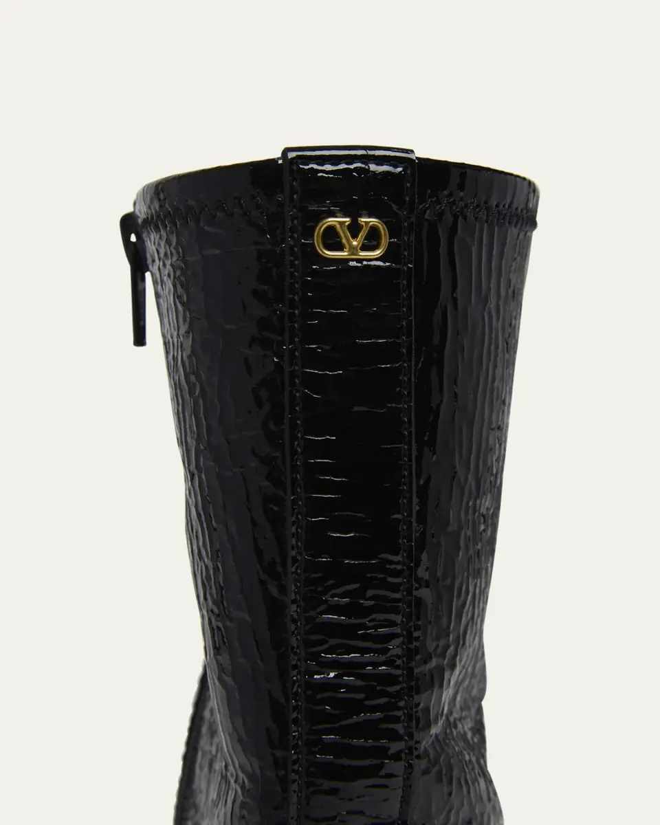 Valentino Garavani Men's Glovely Patent Zip Ankle Boots | Thumbnail 5