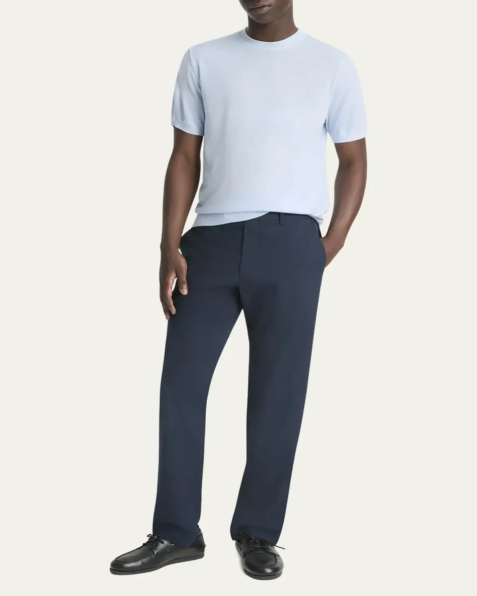 Vince Men's Featherweight Wool-Cashmere Short-Sleeve Crewneck Sweater | Thumbnail 4