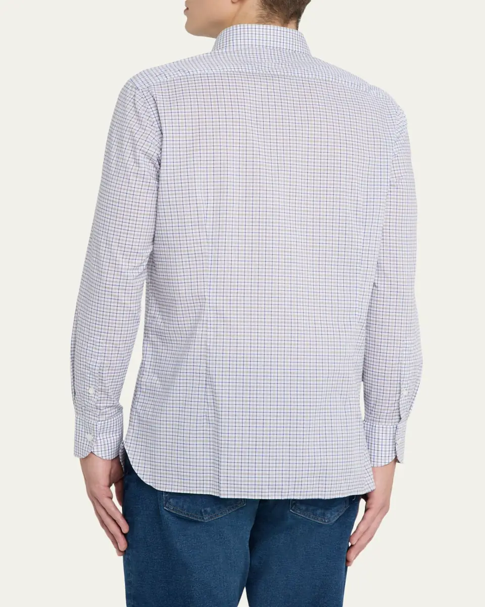 100Hands Men's Cotton Tattersall Check Classic-Fit Sport Shirt | Thumbnail 3 100Hands Men's Cotton Tattersall Check Classic-Fit Sport Shirt | Thumbnail 3