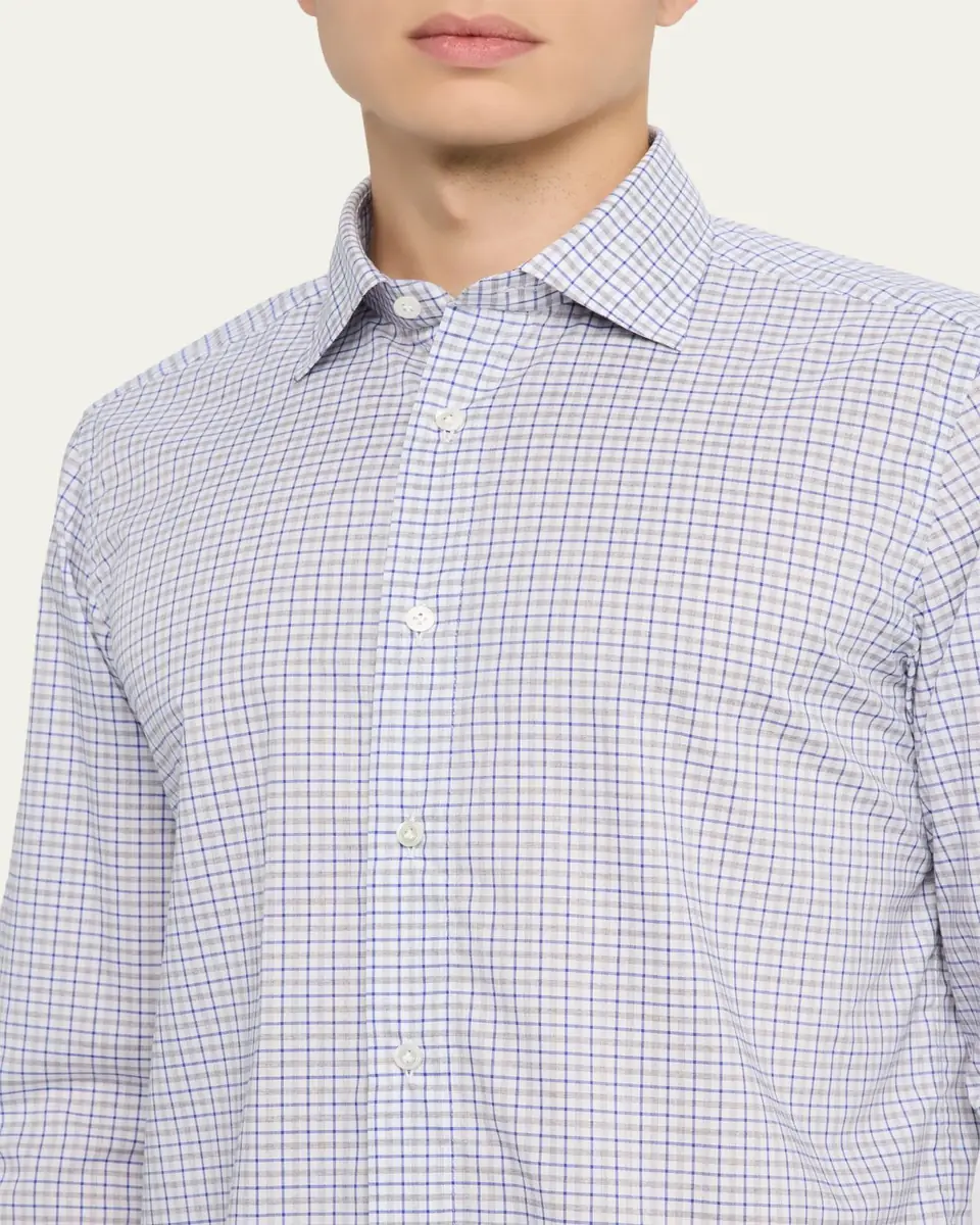 100Hands Men's Cotton Tattersall Check Classic-Fit Sport Shirt | Thumbnail 5 100Hands Men's Cotton Tattersall Check Classic-Fit Sport Shirt | Thumbnail 5
