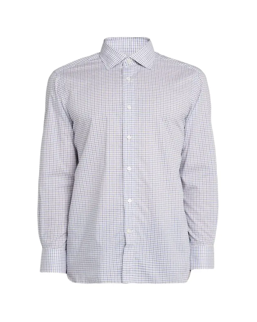 100Hands Men's Cotton Tattersall Check Classic-Fit Sport Shirt