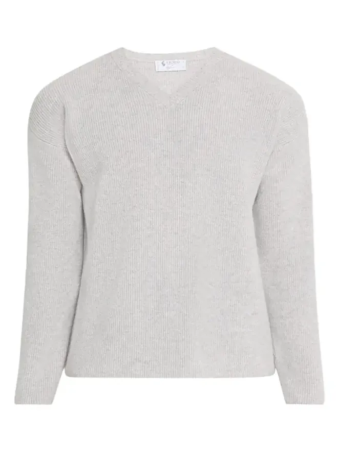 Men's Cashmere and Wool Rib V-Neck Sweater Men's Cashmere and Wool Rib V-Neck Sweater