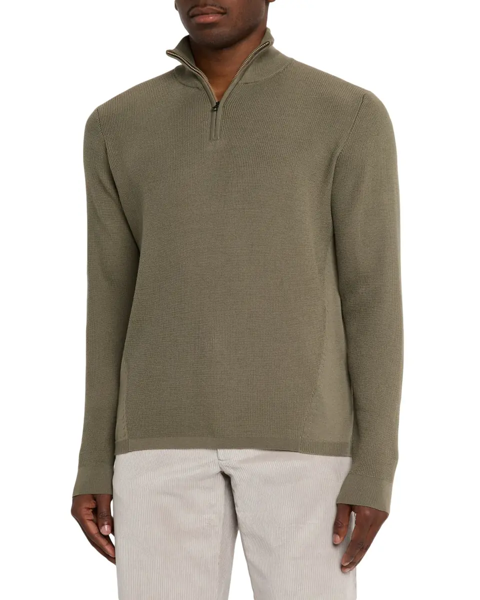 Sease Men's Waffle Knit Half-Zip Pullover | Thumbnail 4 Sease Men's Waffle Knit Half-Zip Pullover | Thumbnail 4