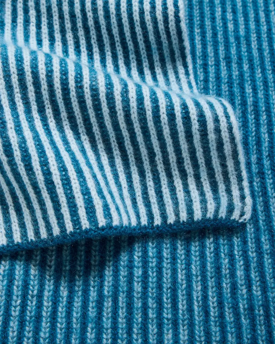 Bergdorf Goodman Ribbed Cashmere Scarf, Black | Thumbnail 2