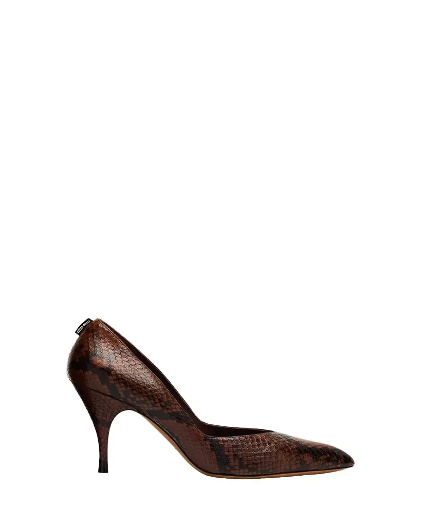 Miu Miu Python-Printed Leather Pumps | Image 1 Miu Miu Python-Printed Leather Pumps | Image 1