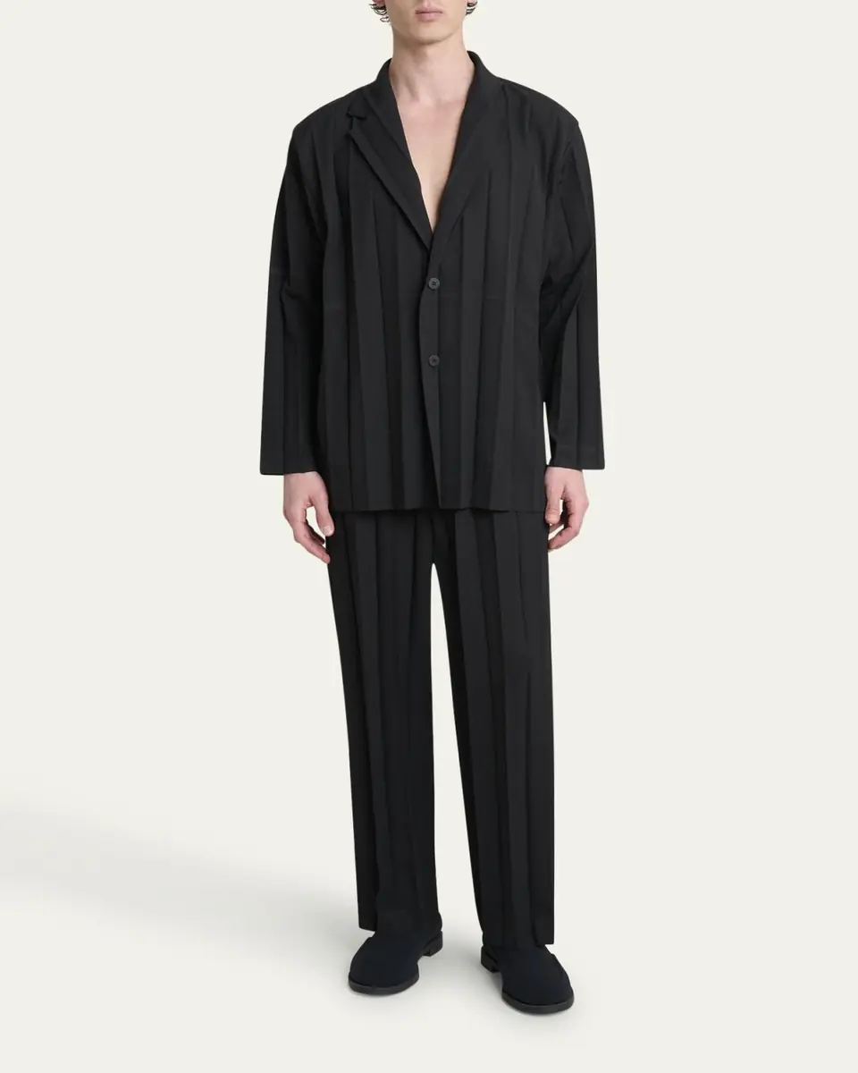Homme Plissé Issey Miyake Men's Edge Ensemble Pleated Sport Coat | Thumbnail 2