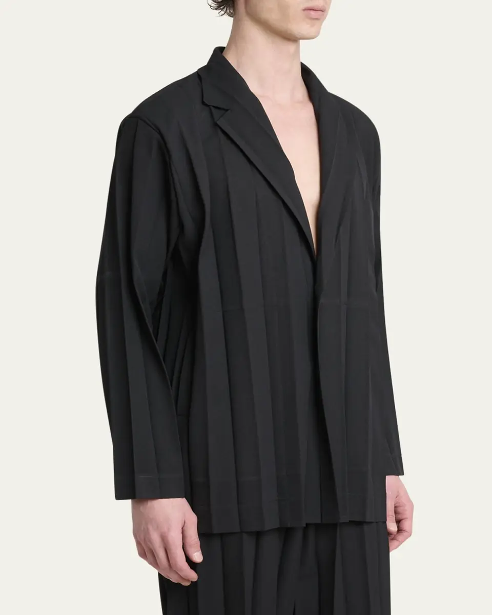 Homme Plissé Issey Miyake Men's Edge Ensemble Pleated Sport Coat | Thumbnail 4