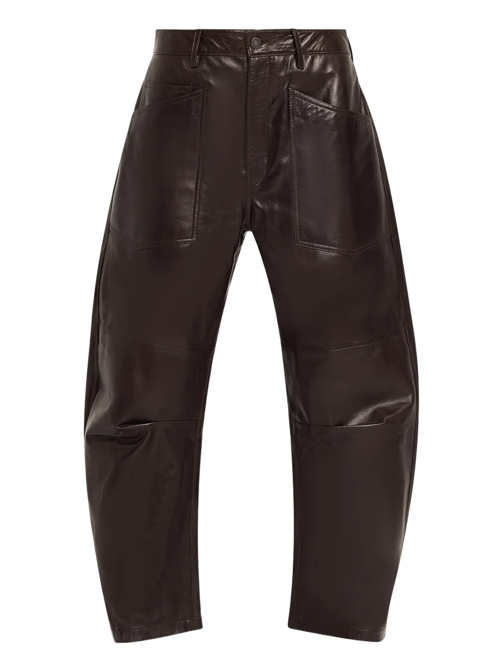 Shon Leather Barrel-Leg Ankle Pants Shon Leather Barrel-Leg Ankle Pants