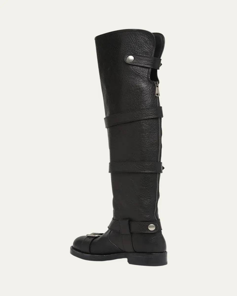 Dolce & Gabbana Leather Buckle Over-The-Knee Boots | Thumbnail 4