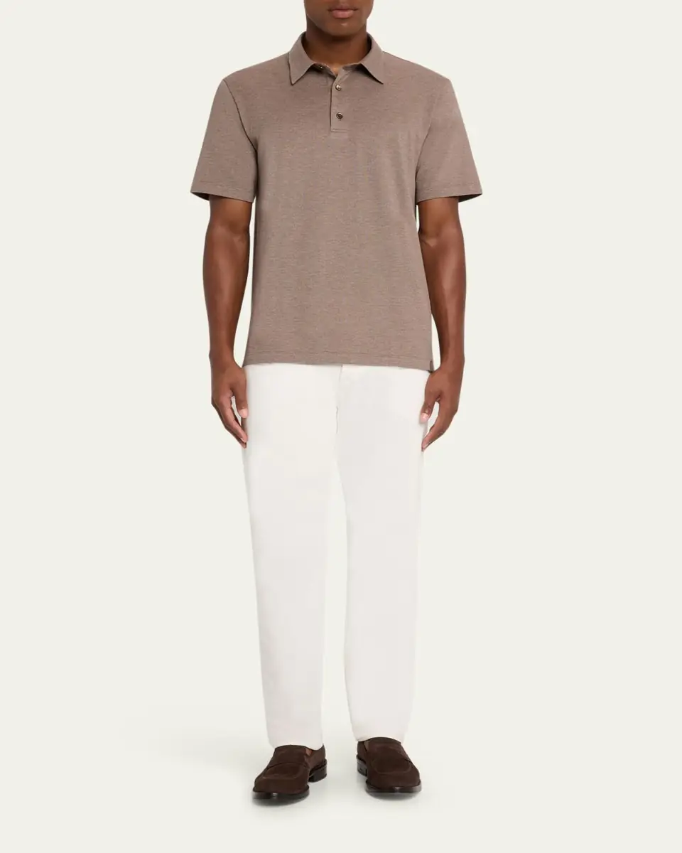Brioni Men's Jersey Pique Polo Shirt | Thumbnail 2