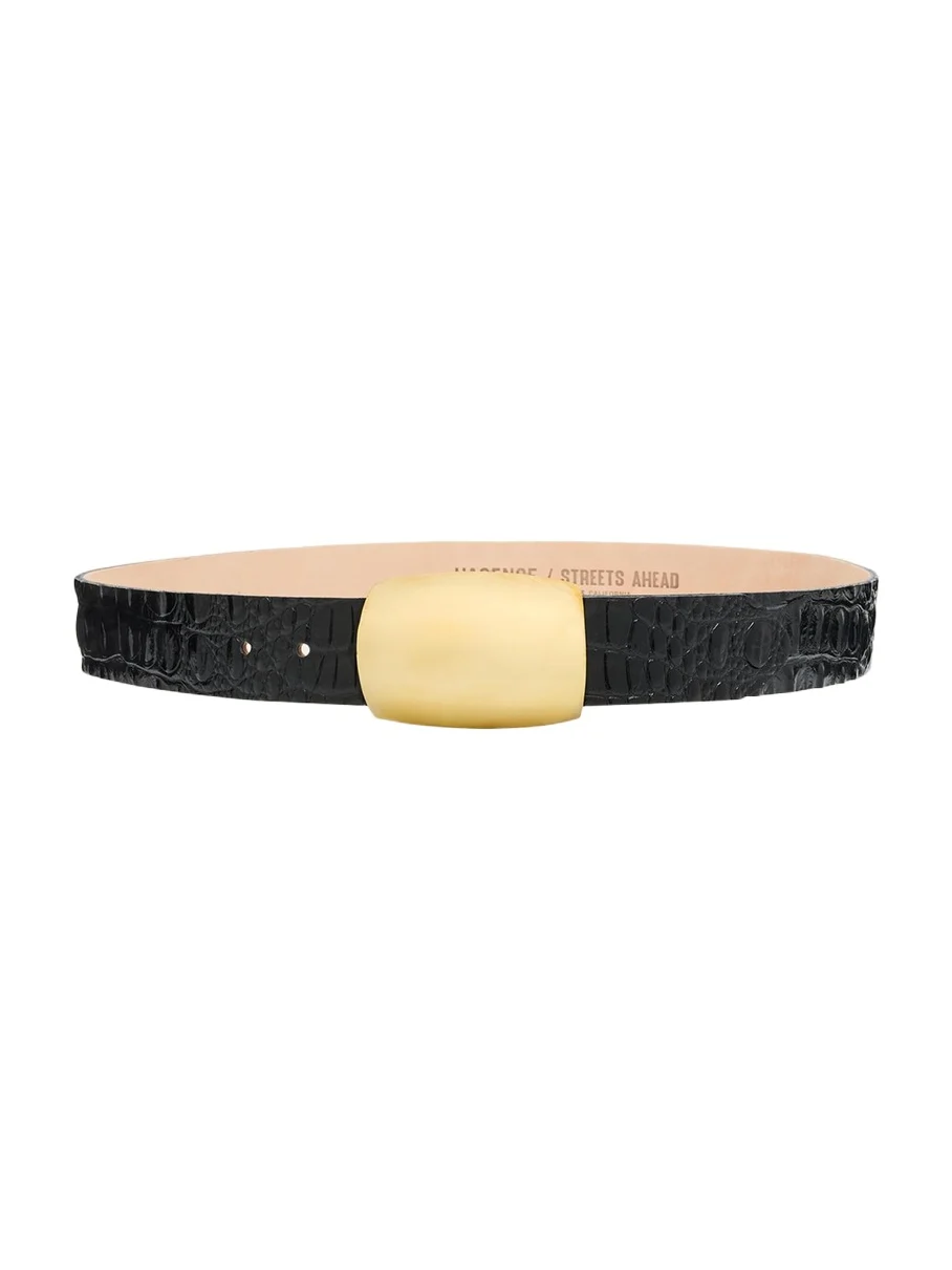 Milou Croc-Embossed Leather Belt Milou Croc-Embossed Leather Belt