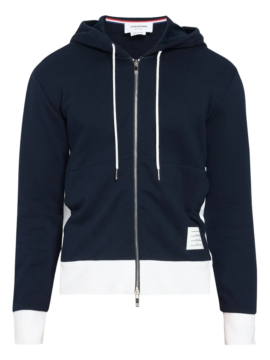 Thom Browne Men's Cotton 4-Bar Stripe Full-Zip Hoodie