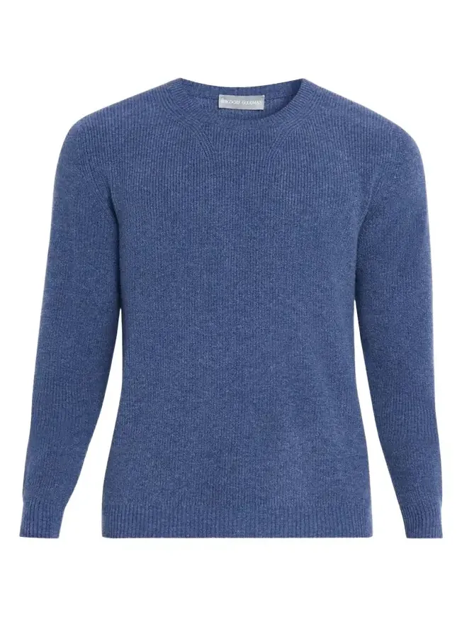 Men's Cashmere Fisherman Rib Crewneck Sweater