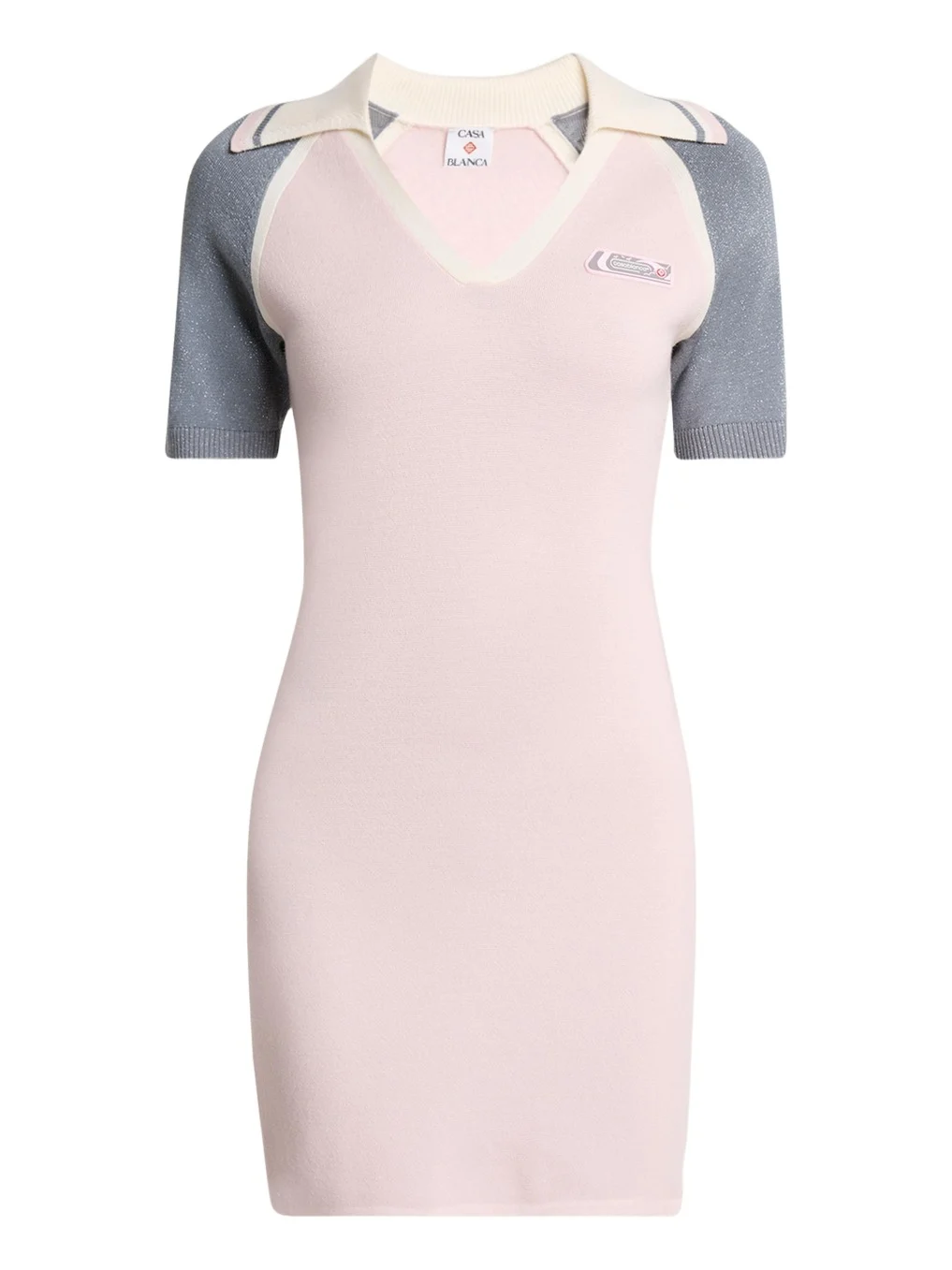 Metallic Short-Sleeve Sporty Mini Polo Dress Metallic Short-Sleeve Sporty Mini Polo Dress
