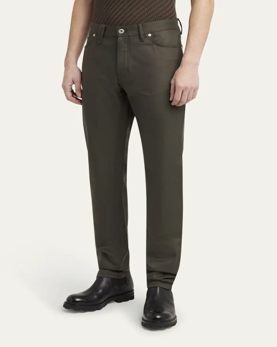Brioni Men's Slim Twill Five-Pocket Pants | Thumbnail 4