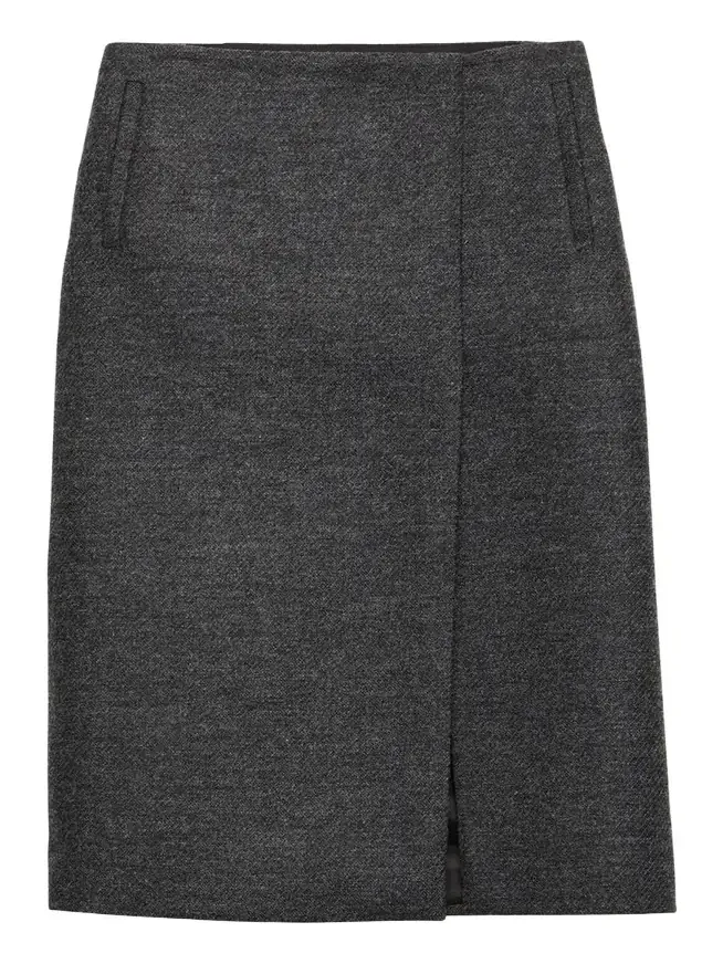Two-Tone Wool Slit Skirt Two-Tone Wool Slit Skirt