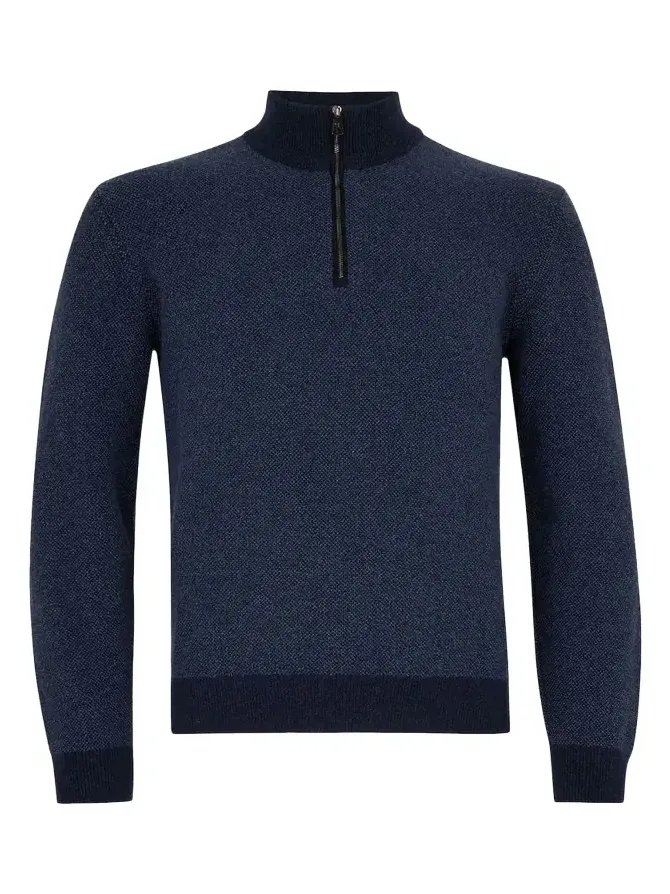 Men's Birdseye Cashmere Quarter-Zip Sweater Men's Birdseye Cashmere Quarter-Zip Sweater