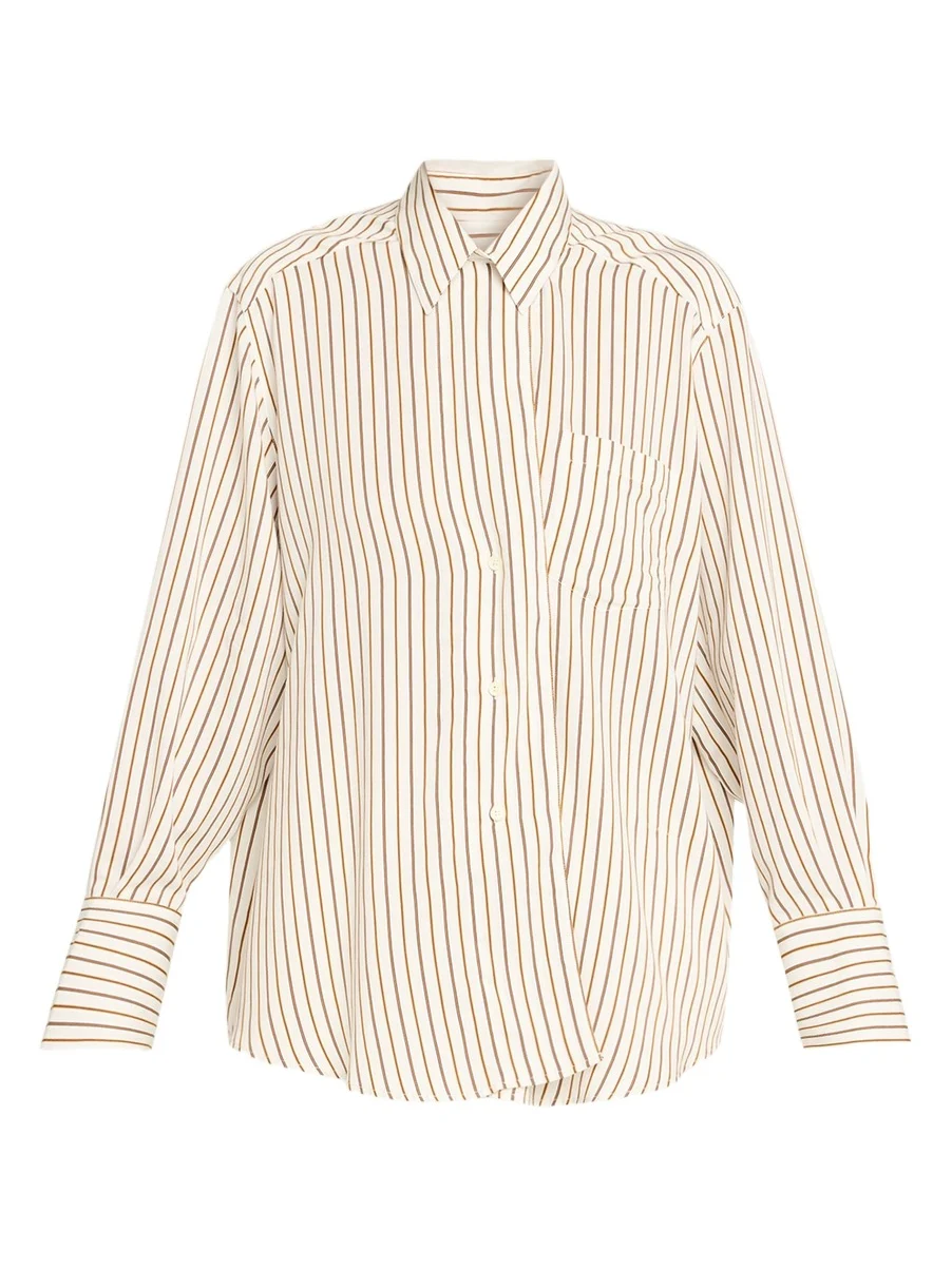 Asymmetric Fluid Stripe Shirt