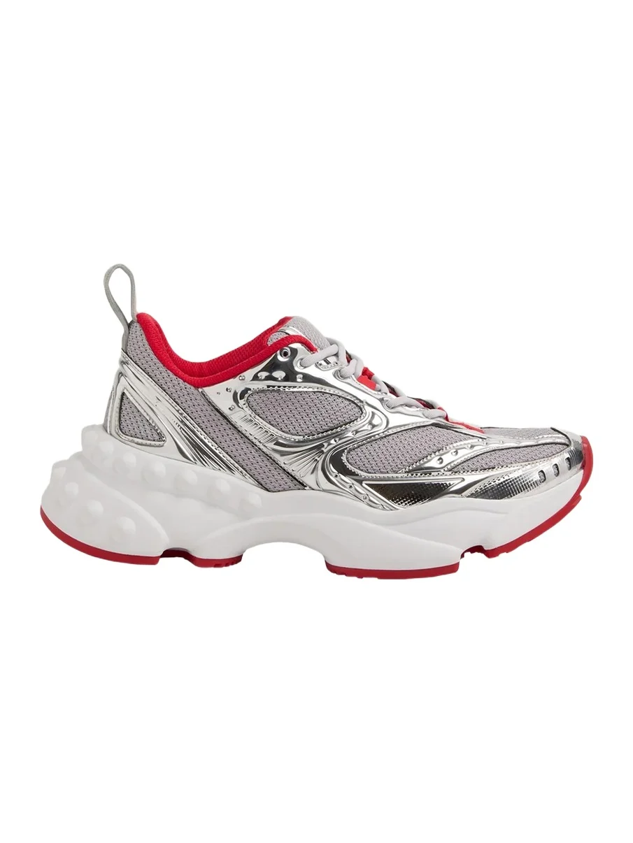 Christian Louboutin So Flo Mesh & Metallic Leather Runner Sneakers