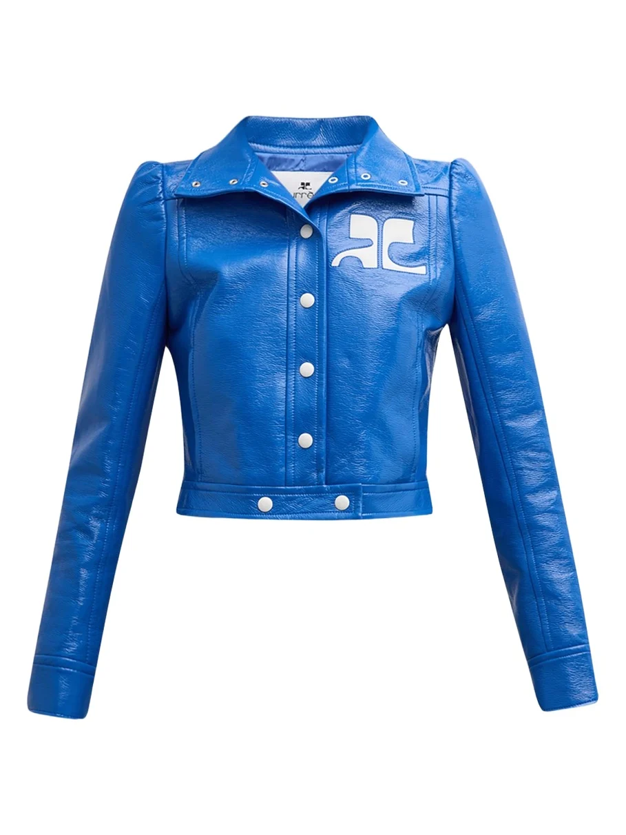 Textured Vinyl Crop Jacket Textured Vinyl Crop Jacket
