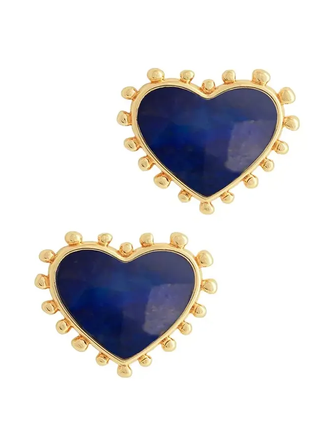 Heart Stone Stud Earrings