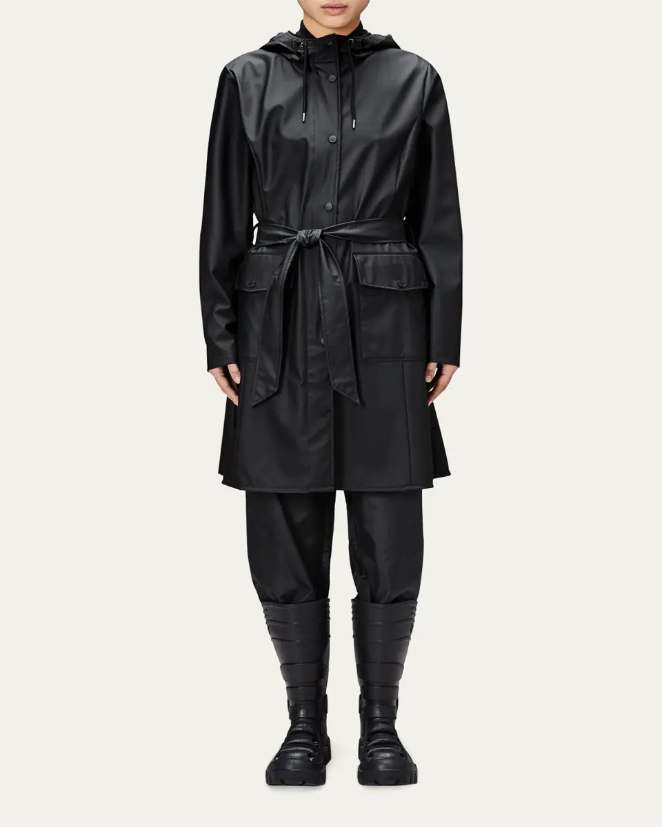 Rains Curve Belted Trench Coat with Drawstring Hood | Thumbnail 2 Rains Curve Belted Trench Coat with Drawstring Hood | Thumbnail 2