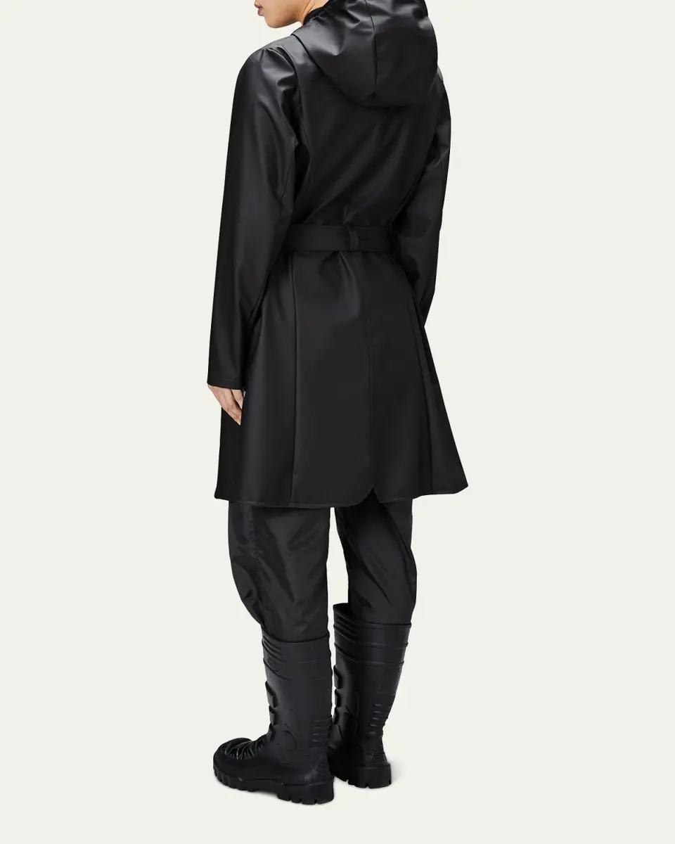 Rains Curve Belted Trench Coat with Drawstring Hood | Thumbnail 3 Rains Curve Belted Trench Coat with Drawstring Hood | Thumbnail 3