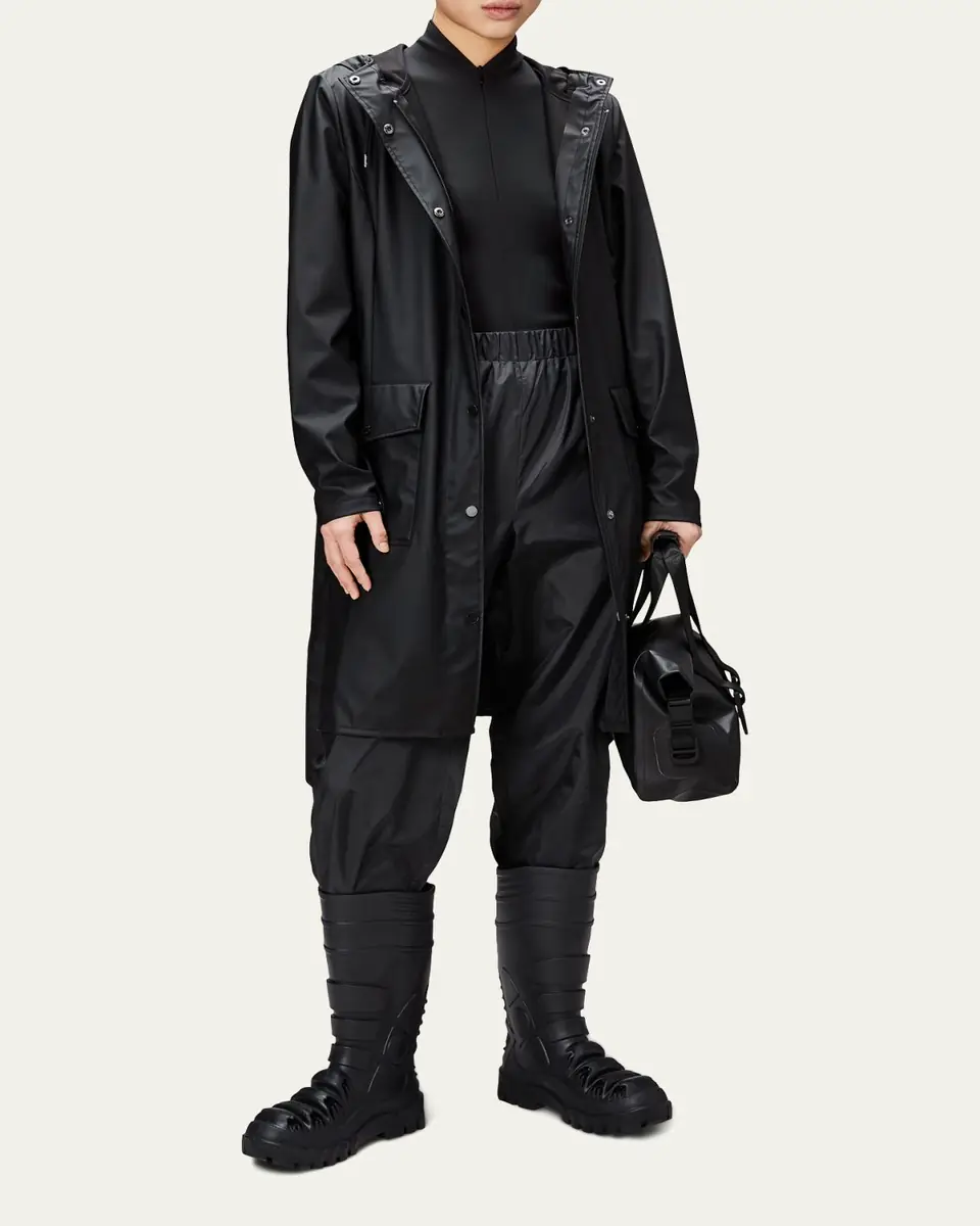 Rains Curve Belted Trench Coat with Drawstring Hood | Thumbnail 4 Rains Curve Belted Trench Coat with Drawstring Hood | Thumbnail 4