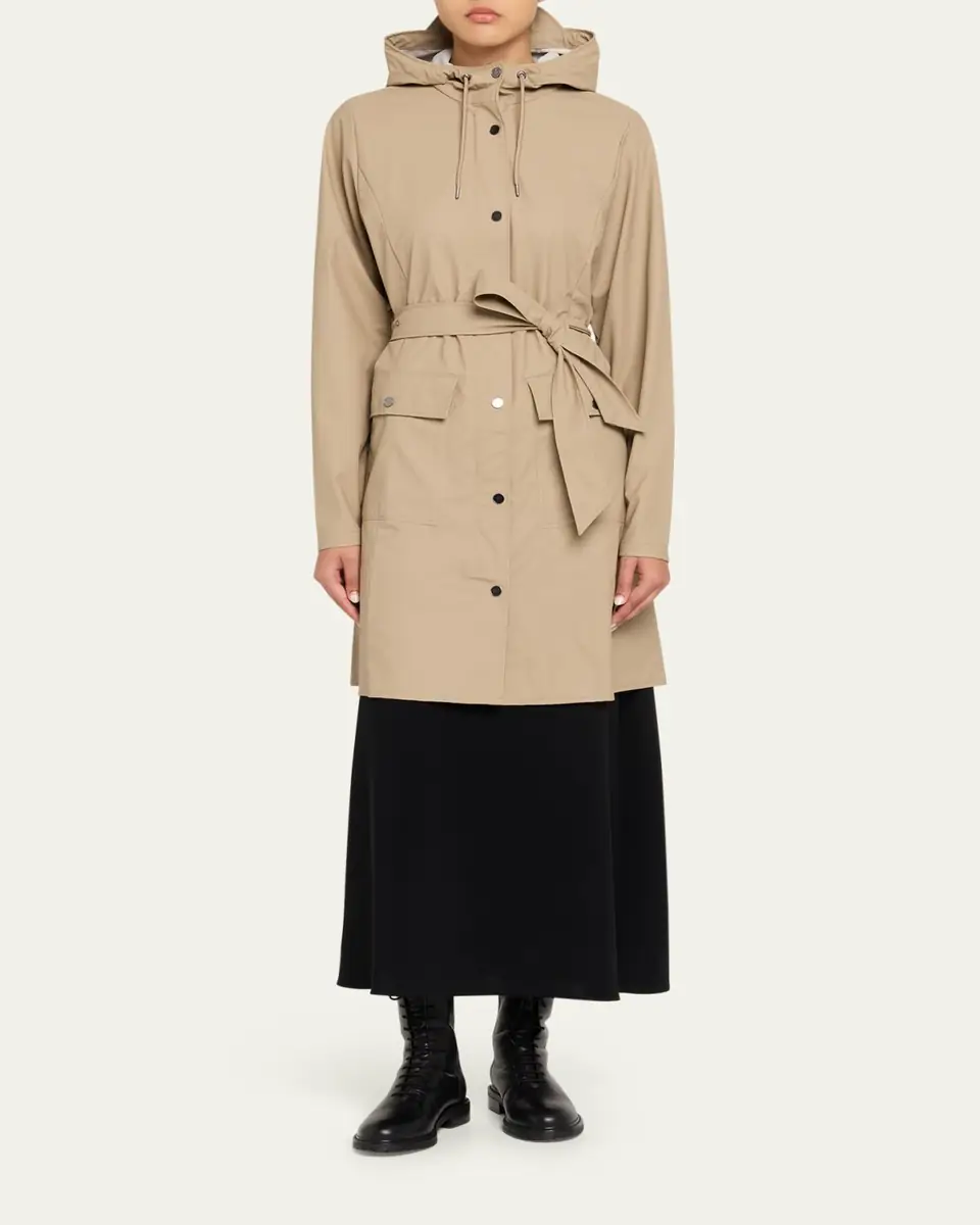 Rains Curve Belted Trench Coat with Drawstring Hood | Thumbnail 5 Rains Curve Belted Trench Coat with Drawstring Hood | Thumbnail 5