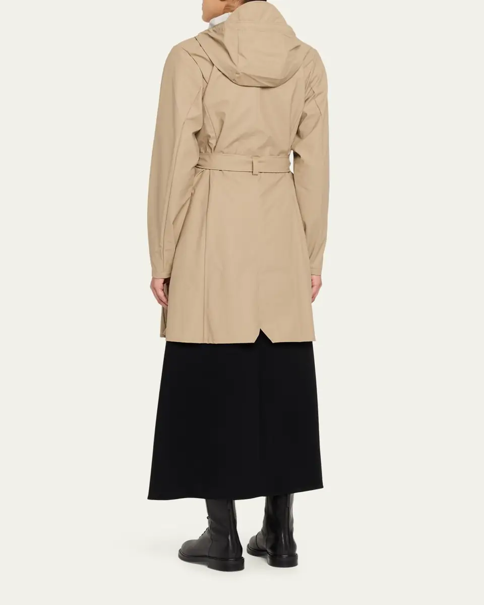 Rains Curve Belted Trench Coat with Drawstring Hood | Thumbnail 6 Rains Curve Belted Trench Coat with Drawstring Hood | Thumbnail 6
