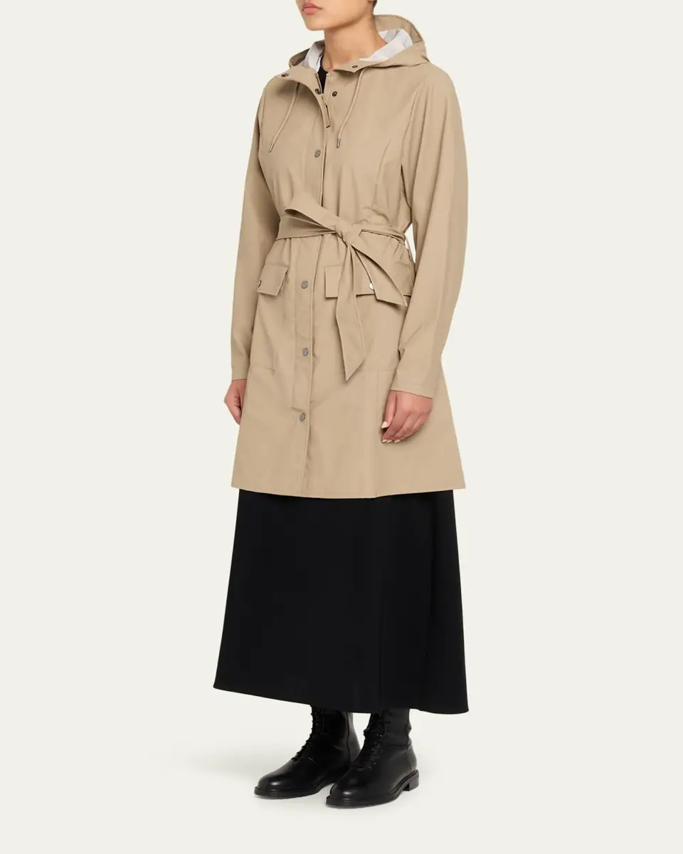 Rains Curve Belted Trench Coat with Drawstring Hood | Thumbnail 7 Rains Curve Belted Trench Coat with Drawstring Hood | Thumbnail 7