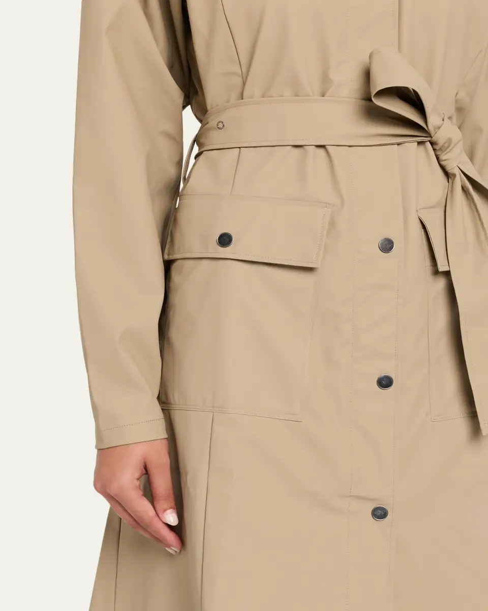 Rains Curve Belted Trench Coat with Drawstring Hood | Thumbnail 8 Rains Curve Belted Trench Coat with Drawstring Hood | Thumbnail 8