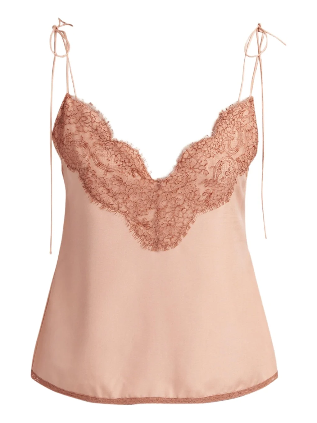 Valentino Garavani Lace-Trim Silk Cami Top